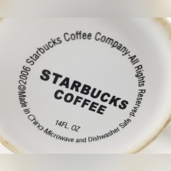 Starbucks Press Mug 2006 Blue White 14 Ounces Coffee Tea - Picture 5 of 10